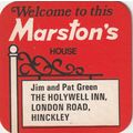 BEER MAT - MARSTONS BREWERY - THE HOLLYWELL INN...