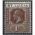 St Lucia 1922 SG93 1d Deep Brown Mounted Mint .. .