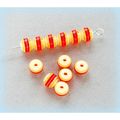 25 no Candy Stripe Yellow Red Acrylic 6 mm Roun...