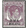 BMA Malaya 1945 SG8b 10c Slate-Purple Mounted M...