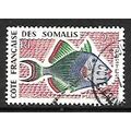 FRENCH SOMALI COAST 1958 FISHES 25F YELLOW WEDG...