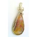Graveyard Plume Agate Nickel Silver Wire Wrap G...