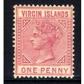 British Virgin Islands 1883 QV 1d Pale Rose MM ...