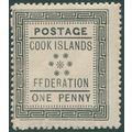 Cook Islands 1892 1d black SG1 unused