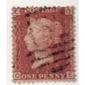 sg43 1d red plate 183 FINE USED " O E " (reds)