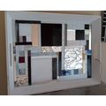 New White Wood TRAY mosaic in black, white, gra...