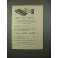 1914 Autographic Kodak Camera Ad - Who? When?