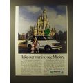 1989 National Car Rental Ad - Take our mini to see Mickey