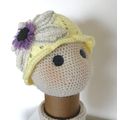 Hat #H12 girls crochet flower scallop brim 6 - ...