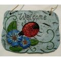 Garden Sign Plaque Welcome with Glittering Lady...