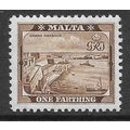 MALTA 1938 1/4d BROWN GRAND HARBOUR VALLETTA SG...