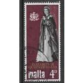 MALTA 1967 ROYAL VISIT 4d QUEEN IN ROBES OF ORD...