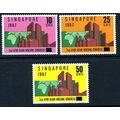 Singapore 1967 Housing Congress set of 3, MNH, ...