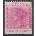 Grenada 1887 SG40 1d Carmine Mounted Mint .