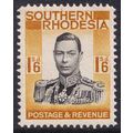 Southern Rhodesia KGVI 1937 1s6d Black Orange-Y...