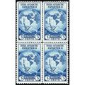 753, Unused VF 3¢ Byrd Center Line Block Of Fou...