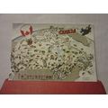 MAP of country, CANADA unused large postcard #