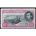 Ascension KGVI 1949 1½d Black & Carmine Perf 14...