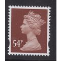 Y1728 U444 54p Red-brown LONG WAVE DE LA RUE PV...