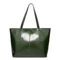 Ladies' Large Capacity Oil Wax Leather Shoulder...