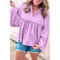 Phalaenopsis Corded Turn-down V Neck Bubble Sle...