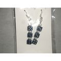 Quirky black dice earrings gambling Craps Bunco...