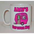 Personalised Pink Caravan Mug Any Name Camping ...