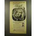 1945 Westmore Overglo Liquid-Cream Foundation Make-up Ad - Veronica Lake
