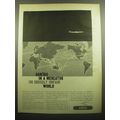 1957 Qantas Airlines Ad - Qantas in a Mercator (or grossly unfair) world