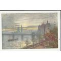 LONDON Hungerford Bridge C.W. Faulkner Art Post...