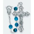 Turquoise Rosary, Speckled Glass Bead Rosary pl...