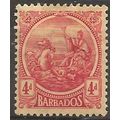 Barbados 1921 SG214 4d Red/Dull Yellow Mounted ...