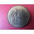 1949 GEORGE VI ONE PENNY FREE POST. (ed) m AR