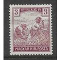 HUNGARY 1916 MAGYAR KIR POSTA HARVESTERS 3F RED...