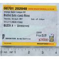 2007 ticket Bradford Bulls v Leeds Rhinos, juni...