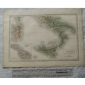 1850 Black's steel engraved map Italy & Malta