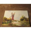 1930s Postcard - Windmill, Norfolk Broads - Art...