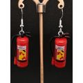 Novelty Fire Extinguisher Earrings Kitsch/Fun/Funky Silver Plated