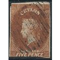 Ceylon 1857 SG5 5d Chestnut Fine Used . . ..