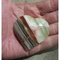 Banded Onyx Heart Palm Stone Touch Gemstone Met...