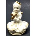 Vintage 3 3/4" Ceramic Figurine Angel Cherub Ho...