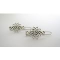 Extra tiny small silver metal flower shape hair...