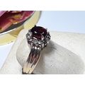 Estate .90ctw Natural Oval Garnet/Diamond offse...