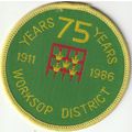 Scout Badge UK - Worksop District 75 Years 1911...