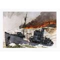 Maritime Art Postcard Trawlers go to War Chris ...