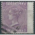 1870 SG109 6d Mauve Plate 9 Fine Used Wing Marg...