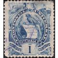 GUATEMALA, Heraldic Bird, Liberty, blue 1887, 1...