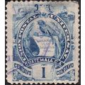 GUATEMALA, Heraldic Bird, Liberty, blue 1887, 1c, #3