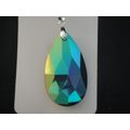 Faceted 51ax30mm dichroic Austrian cut glass pe...