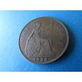 1934 GEORGE V ONE PENNY FREE POST COIN - 3. AS